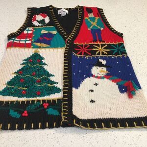 ugly christmas sweater vest Carolina Colors Small/ Medium